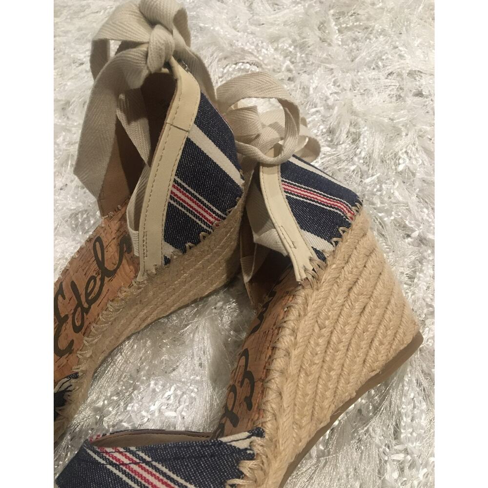 SAM EDELMAN Patsy Striped Wedges 9 - Picture 11 of 12